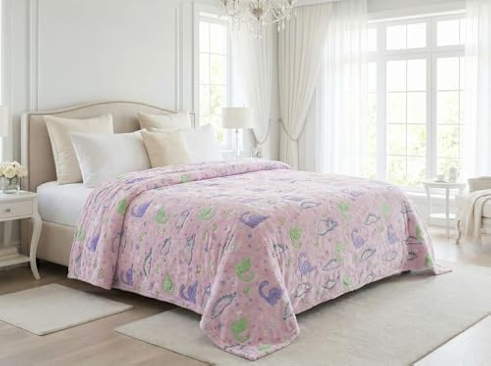 Glow in Dark Blanket for Kids, Soft Flannel Fleece