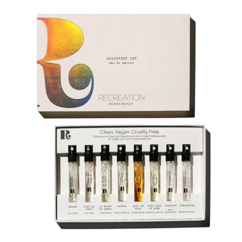Recreation Beauty EDP Discovery Set - Fragrance Gift Set of 8 Fragrant Spray Sampler Bottles Perfume Kit for Women & Men Unisex Long Lasting Perfect for Birthdays, Anniversaries Signature Scents 20ml