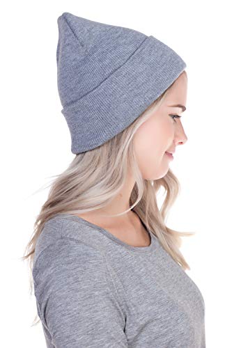 Image of Top Level Beanie Men Women - Unisex Cuffed Plain Skull Knit Hat Cap