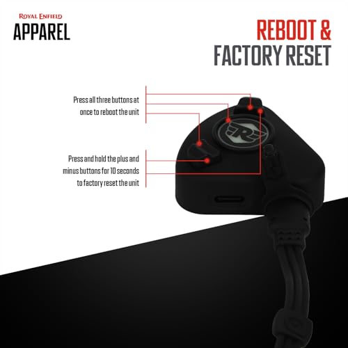 Image of Royal Enfield Motowave X2 Helmet Bluetooth |with Bluetooth 5.3 | Enhanced Noise Filtering |Voice-Audio tech | 16+ Hours Playback Time | IP67 Waterproof Protection | Black One Size