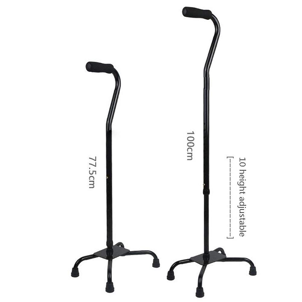 bastón telescópico de Aluminio de Aluminio Regulable en Altura Asistencia médica con Base Grande 4 Patas Negro Vision