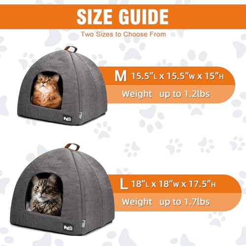Cat Bed for Indoor Cats,Small Dog Bed,Cat Cave,Premium Small Animal Bed with Removable Washable Cushioned Pillow (Medium:15 * 15 * 15 inches) - Image 3