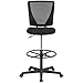 Flash Furniture Harper Ergonomic Mid-Back Mesh Drafting Chair with Black Fabric Seat and Adjustable Foot Ring