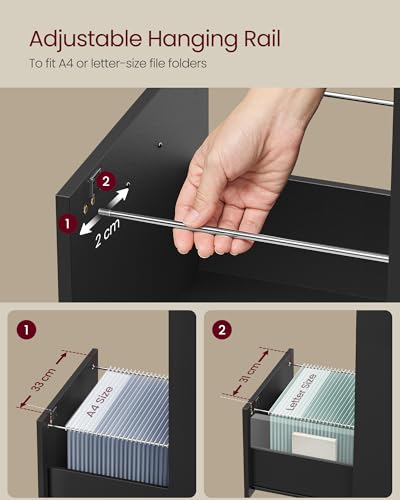 Image of VASAGLE 4 Drawer File Cabinet with Locks, for A4, Letter Sized Documents