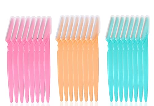 DDSHUN Eyebrow Razors Eyebrow Razors Shaper Trimmer Shaver Facial Hair Remover Exfoliating Dermaplaning Tool with Precision Cover Cosmetic Exfoliating Makeup for Women and Men - 24PCS