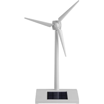 BuyWeek Solar Windmill Mini Solar Windmill Model Miniature Solar Energy Wind Turbine Toy Desktop Solar Powered Windmills Children Education Scientific Teaching Tool