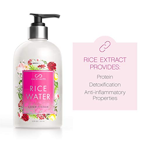 Hairfinity Rice Water Conditioner - Silicone & Sulfate Free Growth Formula - Best For Damaged, Dry, Curly Or Frizzy Hair - Thickening For Thin Hair, Safe For Keratin And Color Treated Hair 12Oz #TOP3