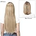 U Part Wig Full Head Light Brown Hair Extensions Clip in Long 24 Inch Straight Synthetic Hair Pieces for Women SARLA