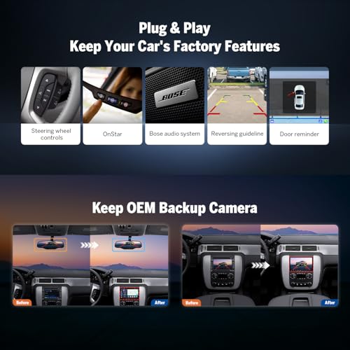 Image of Eonon GMX6S-PRO 8 inch QLED Car Stereo for Chevy /GMC /Buick (2007-2013), 8+128GBCar Audio, CarPlay & Android Auto,5G LTE, WiFi 6,DSP Audio,1080P Opt & Coax Output, Bluetooth
