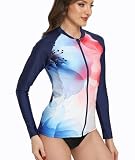 SURFEASY Damska Koszulka UV Full Zip z Długim Rękawem, Szybkoschnący Ochraniacz Przeciwsłoneczny UPF50+ do Surfingu, Pływania, Odzież Plażowa, S