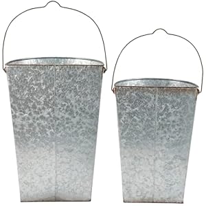 Primitives by kathy chickadees wall bucket set  urban country home decor