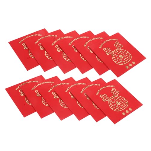 HIAKDOFT 12個伝統的な年龍年赤封筒 小 おしゃれな?金デザイン 新年お祝い用 ポケット付き祝儀袋 家族友人向け贈答用