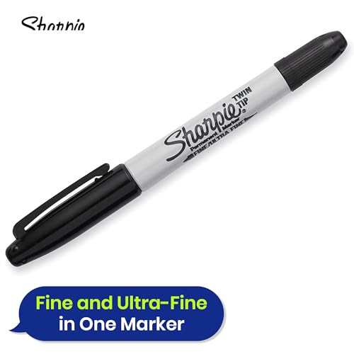 Marqueurs permanents double pointe Sharpie pour plastique et verre - 6