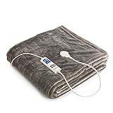 [page_title]-Klarstein Dr. Watson SuperSoft Heizdecke - Kuscheldecke, Couchdecke, Leistung: 120 W, 6 Powerstufen, beleuchtetes Display, waschbar, 180 x 130 cm, Material: SuperSoft TeddyPlush, creme-grau