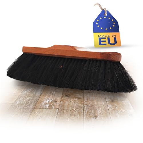 Novaliv Zimmerbesen ROSSHAAR Mischung Besen weiche Borsten Schrankbesen Gemischtes Rosshaar Besenkopf Idealer Besen für Laminat und Parkett Rosshaarbesen Mix Naturborsten Stubenbesen