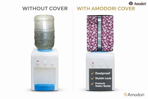 Image of Multicolor 20 Litre Water Dispenser Bottle Cover | Waterproof & Dustproof PVC Fabric | Reusable Protective Cover for 20L Water Can (floral-19)