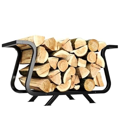 NiHome Cauldron-Style 33.5Inch Firewood Rack, 450 lbs Capacity, Compact Log Holder for Indoor/Outdoor Use, Keeps Firewood Dry, Perfect for Fire Pits, Fireplaces, Wood Stoves, BBQ Grills, Easy Assembly