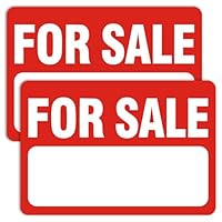 2 Stück Zu Verkaufen Schilder, Hochhaftende Aufkleber 20×30 cm für Auto, Garage, Hof und Haus
