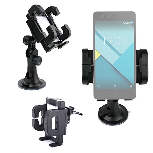 DURAGADGET Montaje/Soporte De Coche para BQ Aquaris X5 / A4.5 / M4.5 / M5 / M5.5 (M 2017) - para Parabrisas/Salpicadero/Rejilla De Ventilación
