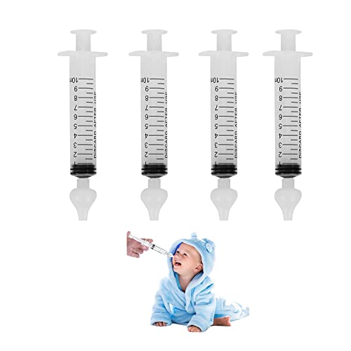 YLYDMY 4pcs Bébé Irrigateur Nasal,Mouche bébé seringue nasale 10ml,Avec Embout D'aspiration Nasale En Silicone Nettoyable Et Réutilisable Cover