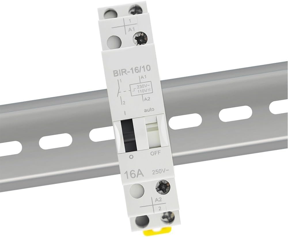 16A AC230V DC110V 24V Dual Voltage Impulse Relay Household Pulse Control Relay Auto Control Relay for Lighting Circuit(AC48V - DC24V)