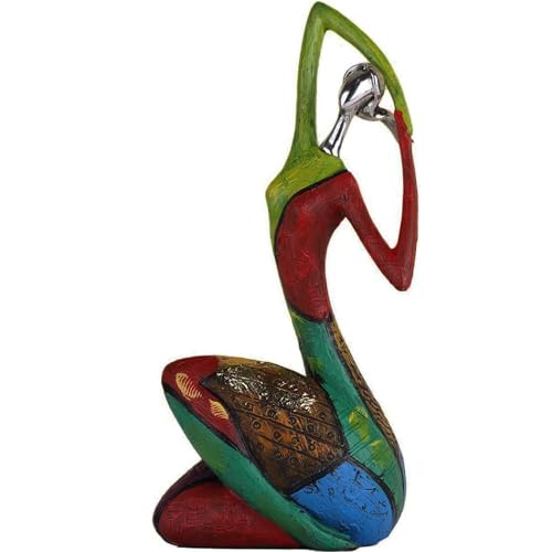 Art abstrait Femme Sculpture Figurines pour Intérieur Décoration Maison Moderne Figure Colorée Art Peint Personnage Yoga Peinture à L'huile Statue