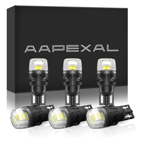 Aapexal series 194 LED Bulbs, 2825 168, 3020 SMD LED Bulbs, Super Bright 6000K White for Car Truck License Plate Light Map Light Dome Light Trunk Light Door Light (Pack of 6) Cover