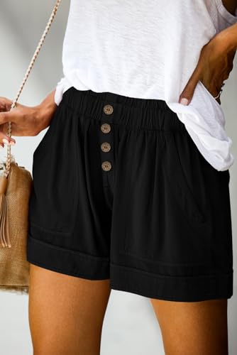 Image of KISSMODA Womens Summer Shorts Leopard /Camo /Solid /Floral Print Elastic Waist Pocketed Casual Pants