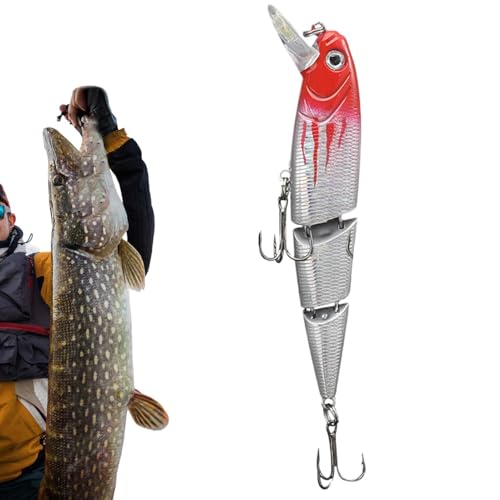 Kustimantu - Kustimantu Lyer de pêche Multi-articulé, leurres de pêche segmentés,Swimbait Multi-articulé avec des Crochets triples - des leurres de Basse à Natation Lent à la Suite, des équipements de pêche pour