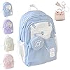 2025 New Rosy Posy Backpack, Cream Star Drawstring Backpack, Large Capacity, Durable Waterproof (Blue)