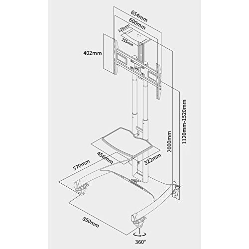 Soporte Universal para TV de 32-65 pulgadas con ruedas miniatura 2
