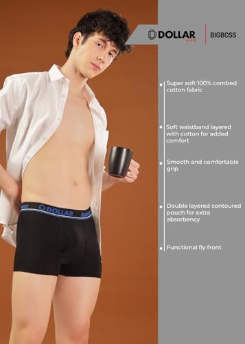 Image of Dollar Bigboss Men's Solid Cotton Trunk (Colour May Vary)