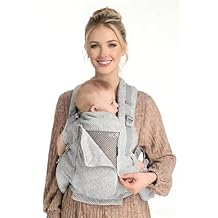 GROWNSY Baby Carrier Newborn to Toddler 7-44lbs, All Season Design with Adjustable Mesh Panel, Ergonomic Baby Carriers, Enhanced Lumbar Support, Hands-Free Parenting Gray