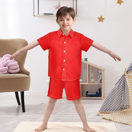 Image of 3T Toddler Boy Shorts Set Black Hawaiian Button Down Shirts Summer Outfits for Little Boy