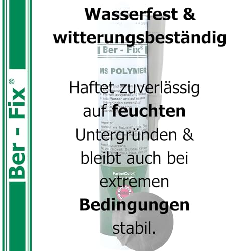 Natursteinkleber Ber-Fix 2x MS Polymer Kleber Beton-Grau 440g