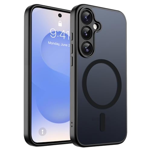 Filoto Magnetic Case for Samsung Galaxy S25 Compatible with MagSafe Translucent Matte PC Back Shockproof Protection with Built-in Air Cushion Corner Protection Anti-Yellow Scratch-Resistant