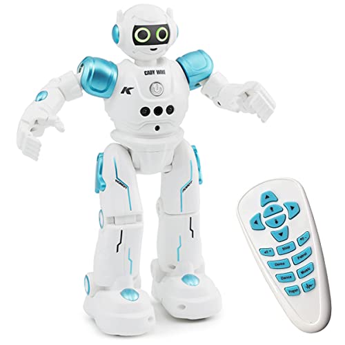 YITOOK Remote Control Robot, Gesture Control Robot Toy for Kids, Smart Robot with Learning Music Programmable Walking Dancing Singing, Rechargeable Gesture Sensing Rc Robot Kit(Blue)