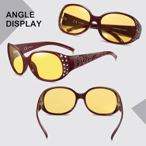 Image of HAOLOTA Night Vision Glasses for Driving Anti Glare, Polarized Nighttime Safety Glasses for Women Men UV400 Protection