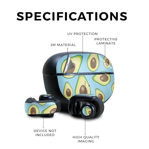 Image of Glossy Glitter Skin Compatible with Bose Ultra Open Earbuds - Blue Avocados - Premium 3M Vinyl Protective Wrap Decal Cover - Easy to Apply | Crafted in The USA by MightySkins