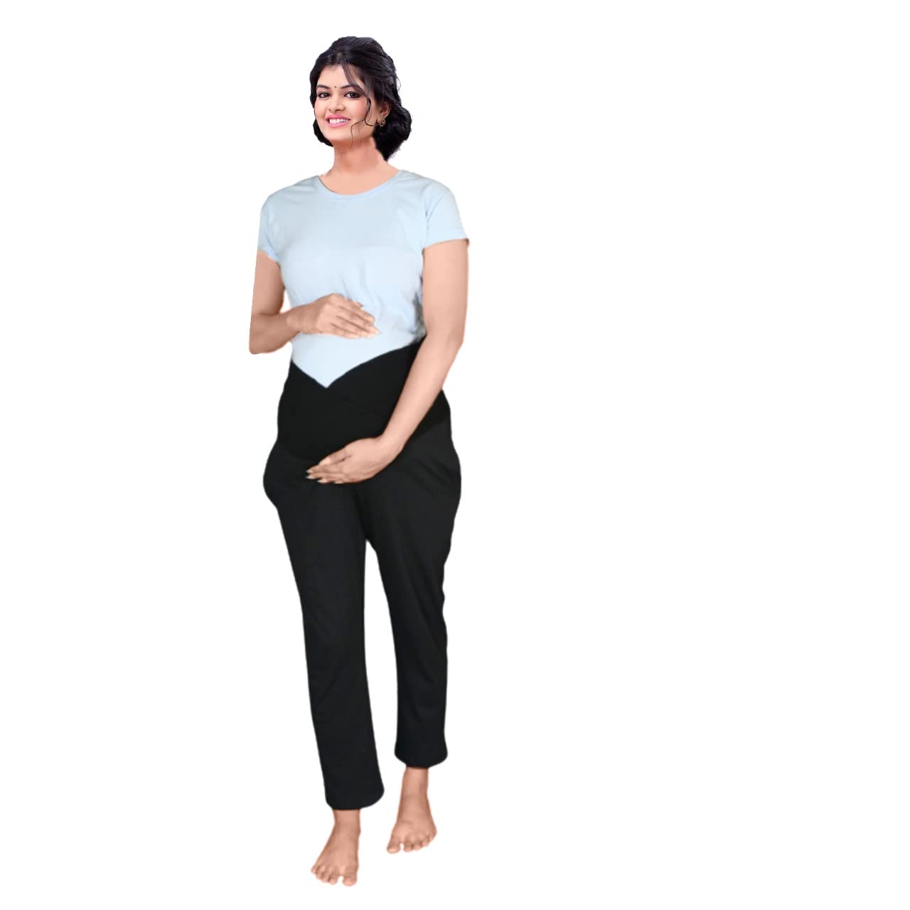 FASHIOSPICE every fashion has it's own spiceFASHIOSPICE Maternity Pant: Ankle-Length Trousers for Pregnant Women, Offering Ultimate Support and Comfort as Bottom Wear Pregnancy Pants