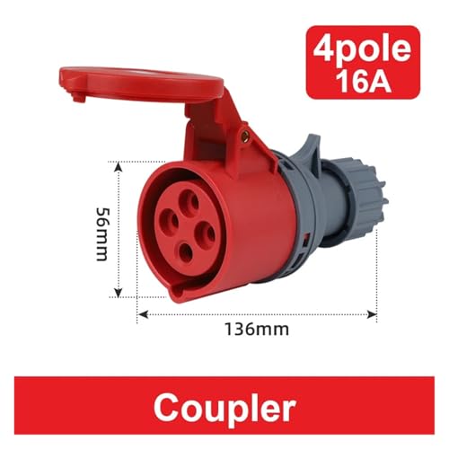 Conector de zócalo panel colgante macho y hembra de 4 pines 16A 3