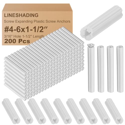 Lineshading 200 Pcs Expanding Plastic Anchors