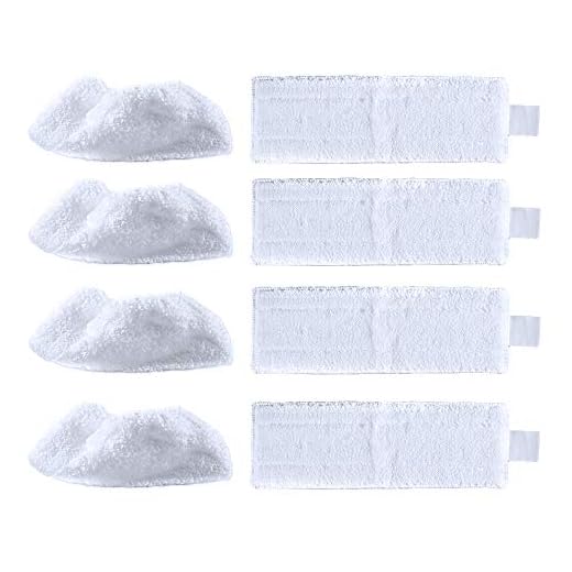 iAmoy Ersättning mikrofibertorkdynor tygset kompatibel med Kärcher EasyFix SC 2, SC 3, SC 4, SC 5 ångrengörare, 4 bred golvmatta + 4 handmunstycke