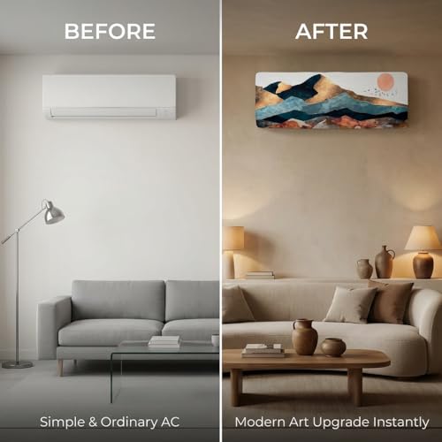 Image of Split AC Cover 1 ton, 1.5 ton to 2 Ton |Designer Digital Print Indoor AC Dust Cover | Stretchable Lycra Fabric | 38x12x9 Inch | Washable Polyester AC Indoor Unit Cover | Dust Dirt Resistant