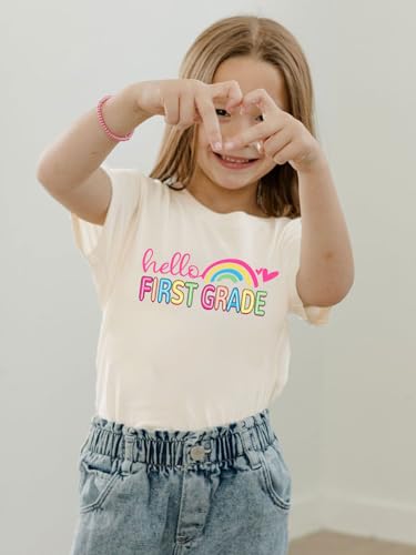 Image of First Day of School Shirt Girls Boys Preschool to 5th Grade Tshirt Kids Back to School Graphic Tee Tops