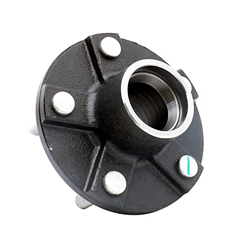 FKG Trailer Hub Spindle Kit 5 Bolt on 4.5 Inch Circle Fit for 2,000 lb. axles with 1\" Straight Spindle, Set of 2