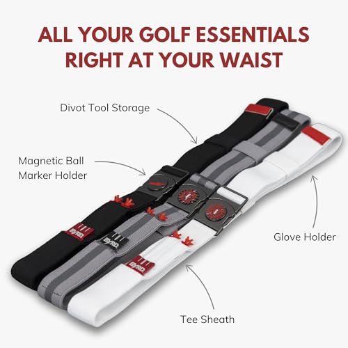 The Byrd Belt - Reversible Golf Belt with Ball Marker, Tee Sheath & Divot Tool for Men - On & Off Course Adjustable up to 44”3