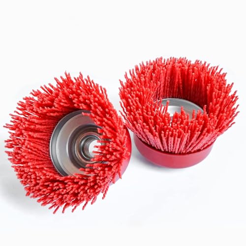 3 Stück M14 Nylonbürste Bohrmaschine, Topfbürste Winkelschleifer, Durchmesser 75mm Nylonbürste Schleiffilament Topfbürste Nylonbürste für Rostentfernung Lackentfernung