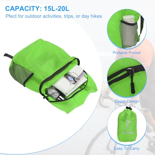 Mochila para senderismo plegable ligera verde 15-20L miniatura 3