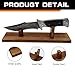 Biobasedon Wood Knife Display Stand - Single Fixed Blade/Pocket Knife Holder Case, Rustic Cabin Decor, Fits Most Knives & Swords, Durable Horizontal Tabletop Showcase for Collections